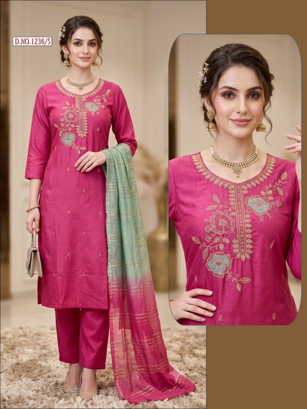 Pink Embroidered Rangeela Kurta Set