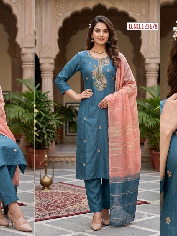 Blue Embroidered Rangeela Kurta Set