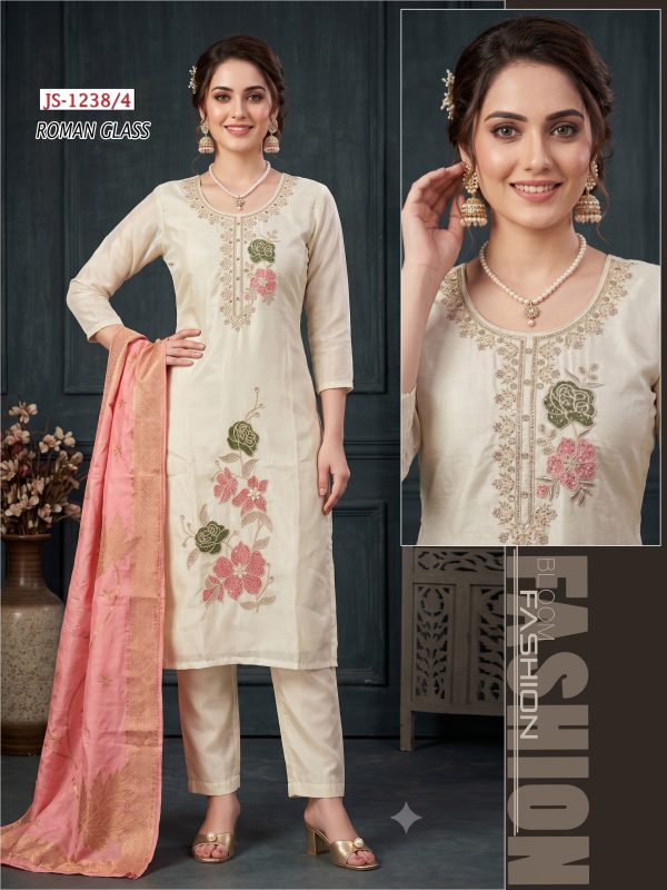 Cream Glass Roman Kurta Set