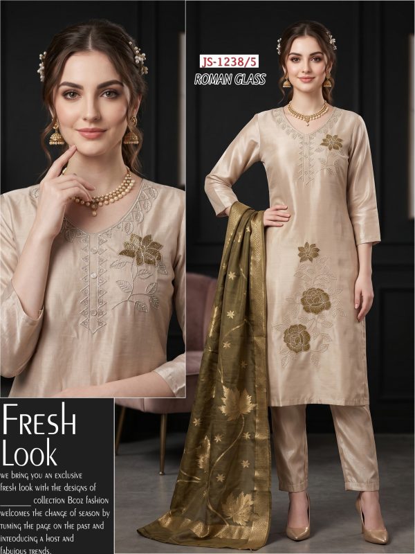 Dusty Cream Glass Roman Kurta Set
