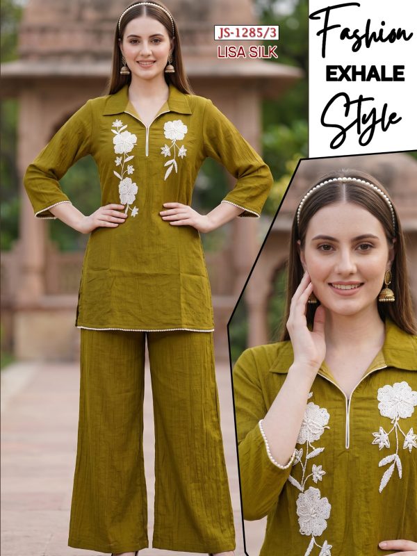 Green Lisa Silk Co-ord Set