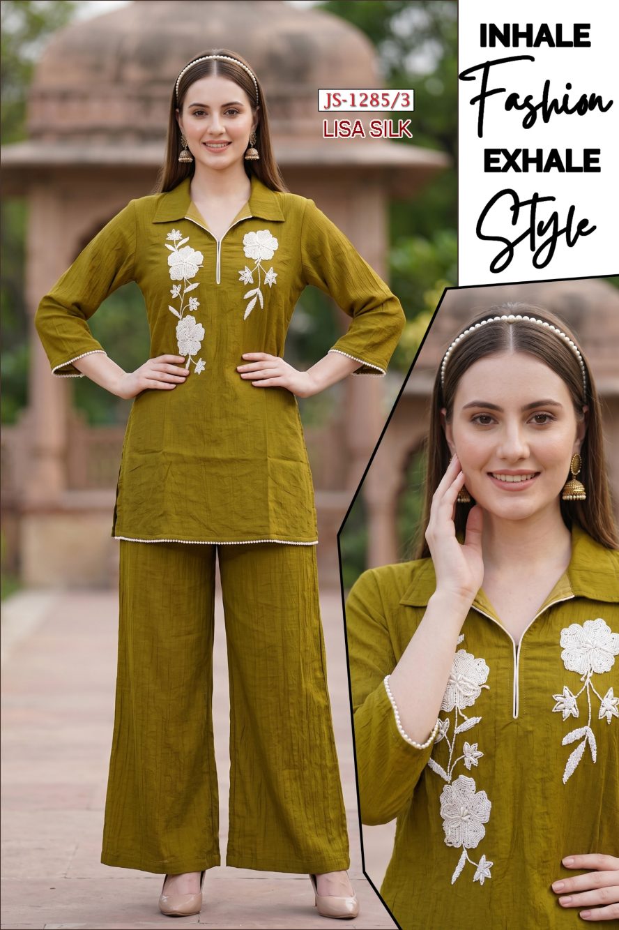 Green Lisa Silk Co-ord Set